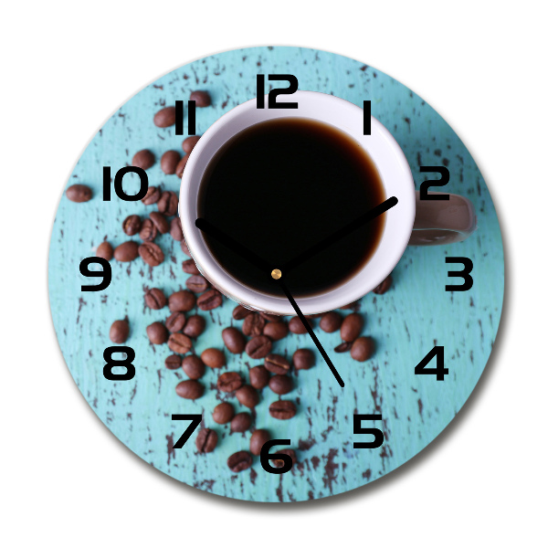 Round wall clock Black coffee