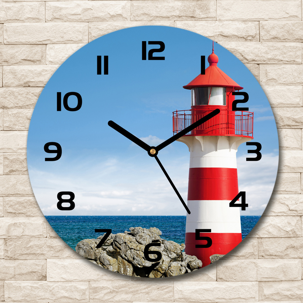 Round wall clock Lighthouse