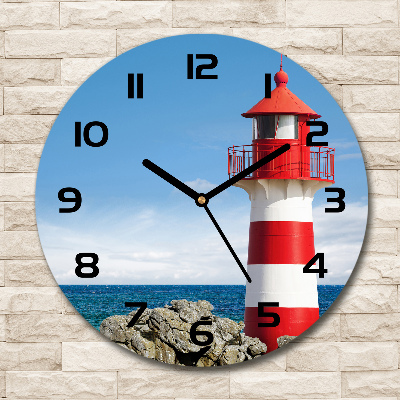 Round wall clock Lighthouse