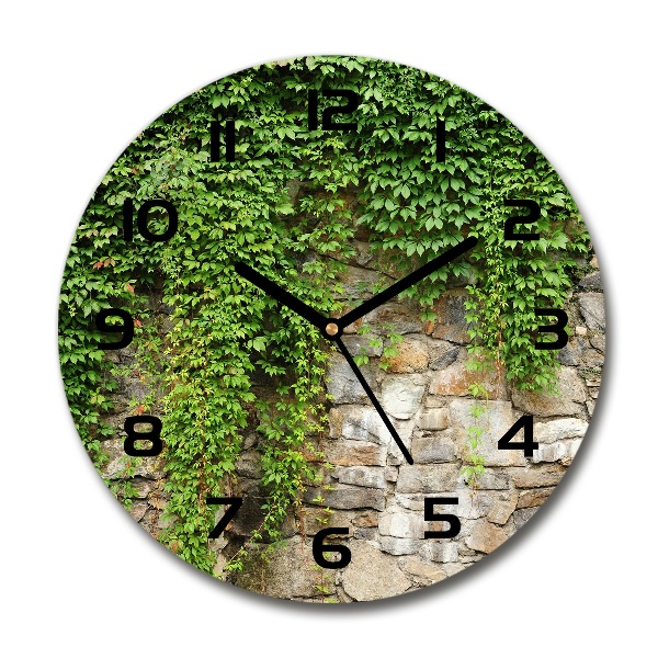 Round wall clock Green ivy