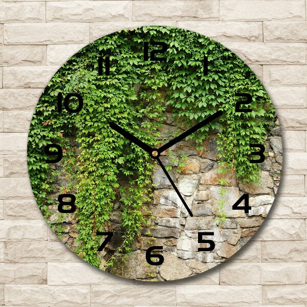 Round wall clock Green ivy