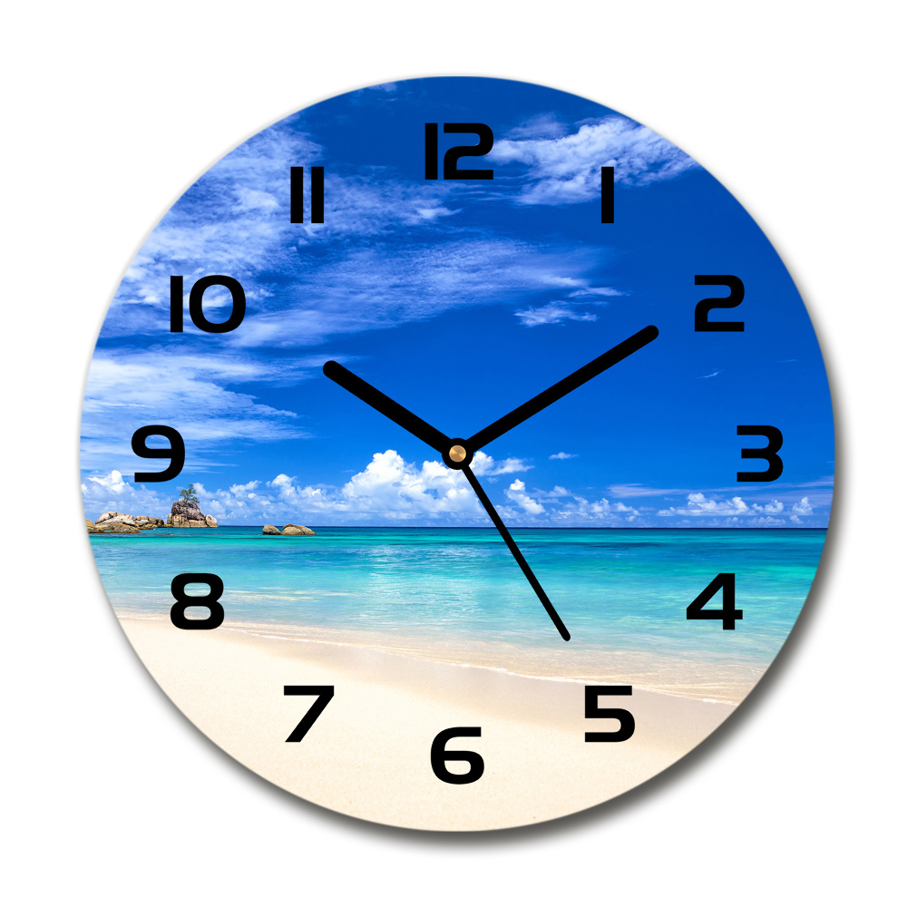 Round wall clock Tropical beach