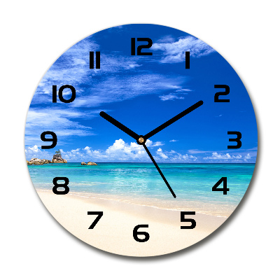 Round wall clock Tropical beach