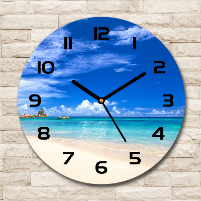 Round wall clock Tropical beach