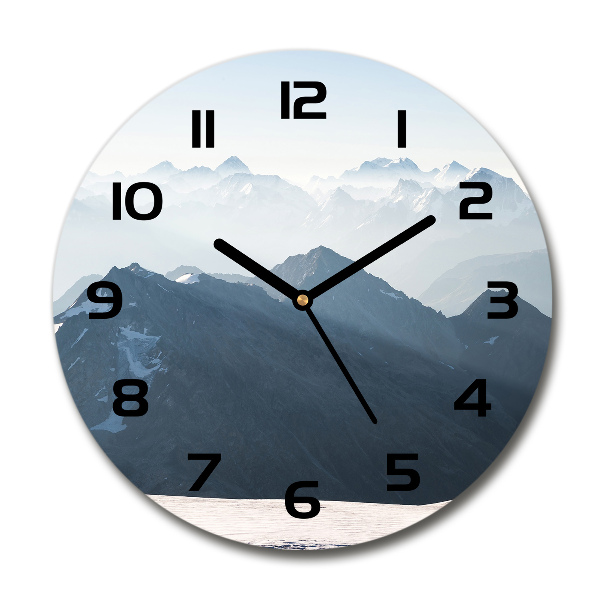 Round wall clock Mountain peaks