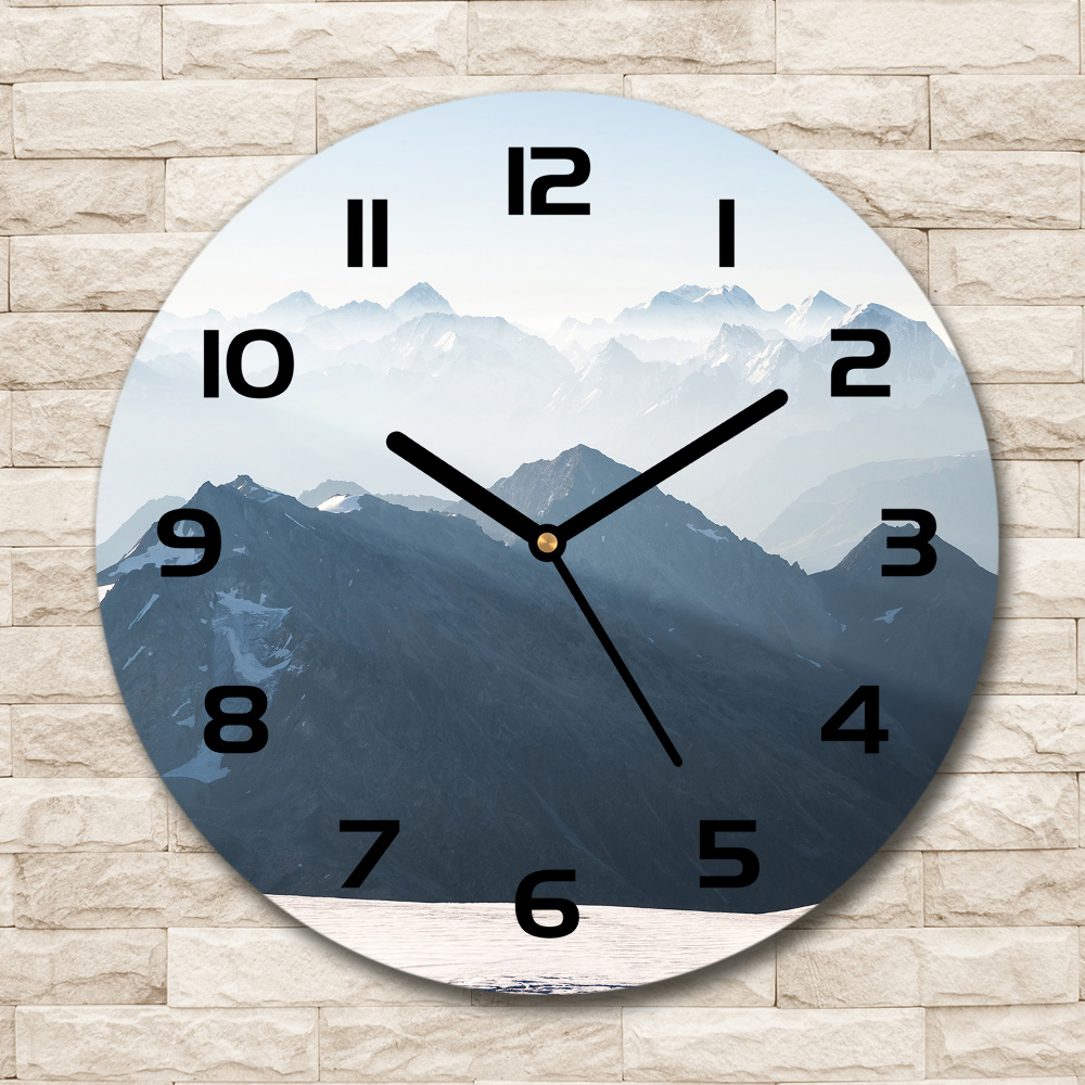 Round wall clock Mountain peaks