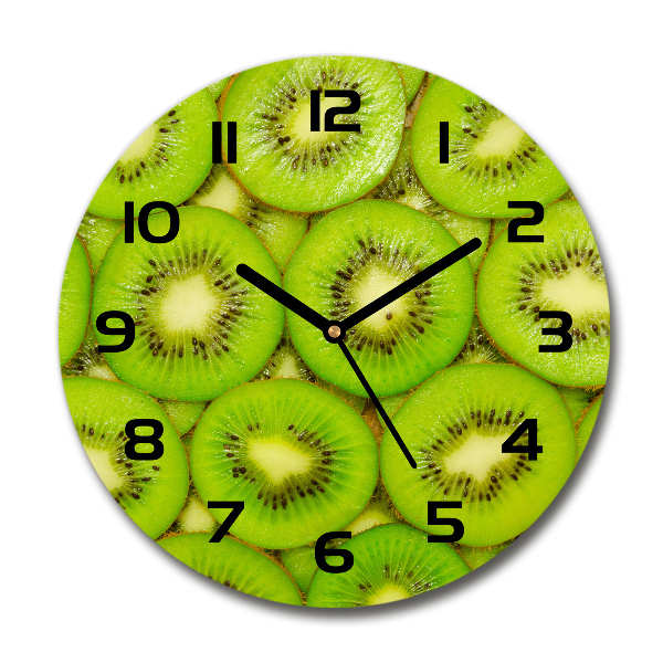 Round glass clock Kiwi