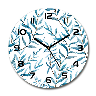 Round wall clock Leaves