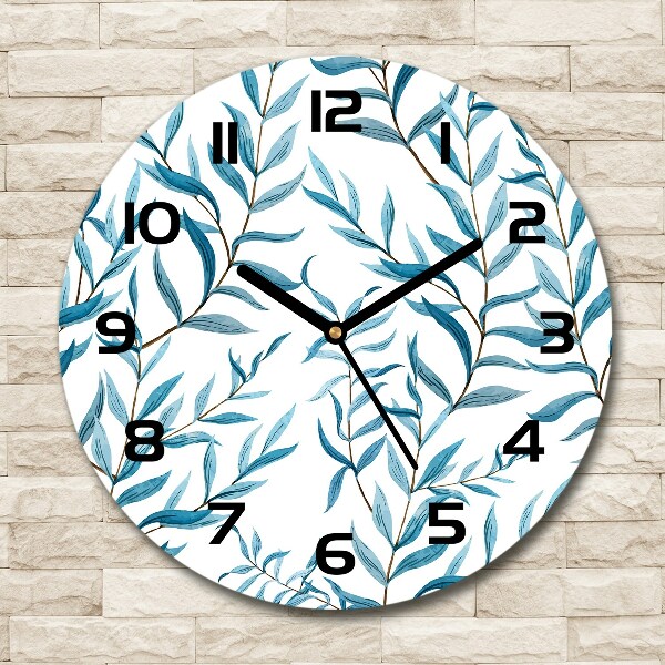 Round wall clock Leaves