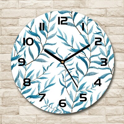 Round wall clock Leaves