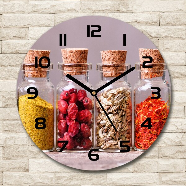 Round wall clock Colorful spices