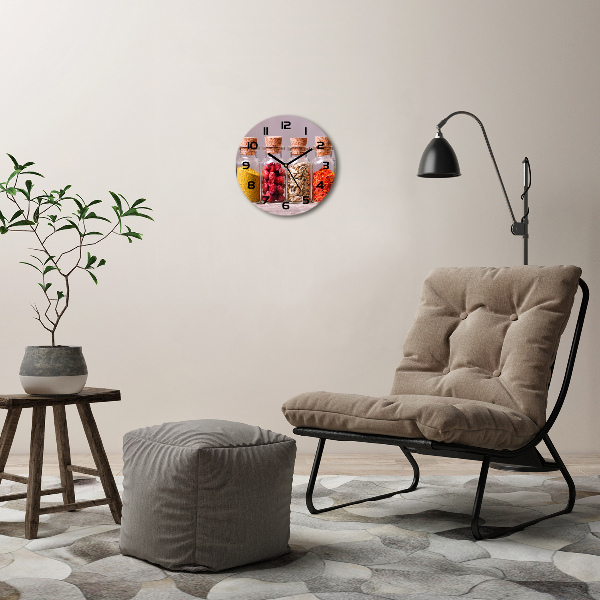 Round wall clock Colorful spices