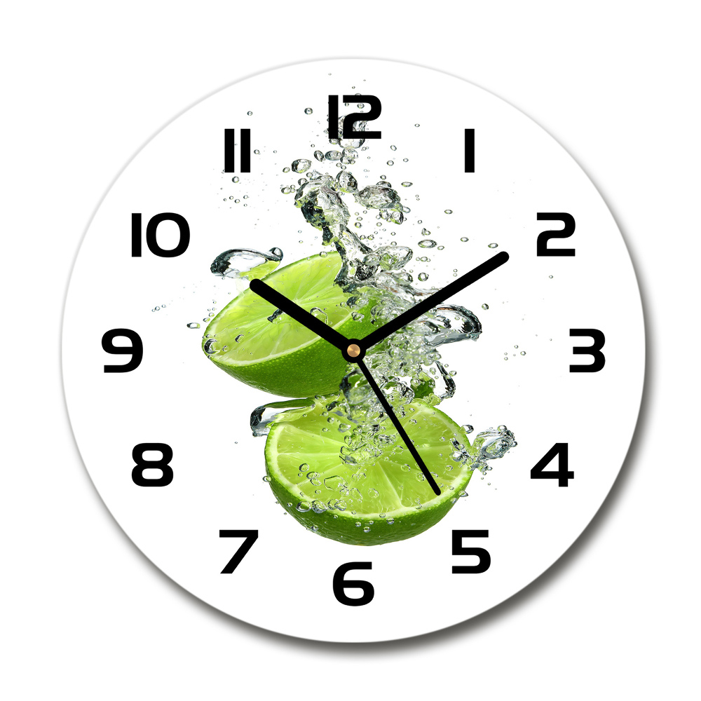 Round wall clock Lime underwater