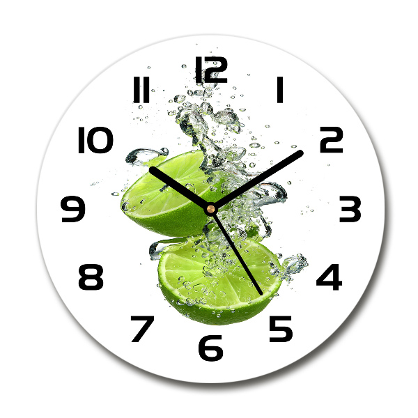 Round wall clock Lime underwater