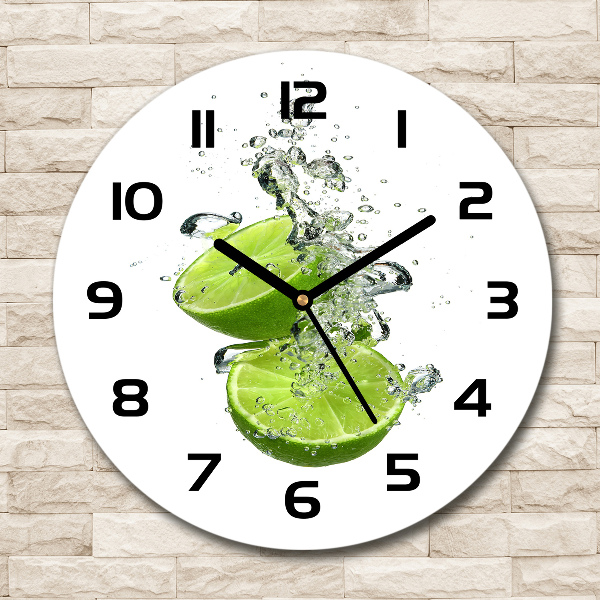 Round wall clock Lime underwater