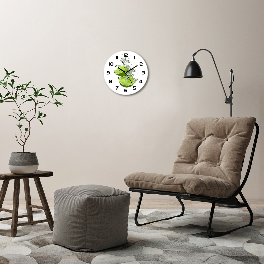 Round wall clock Lime underwater