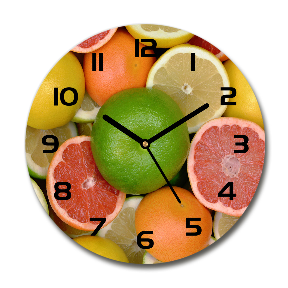 Round wall clock Citrus fruits