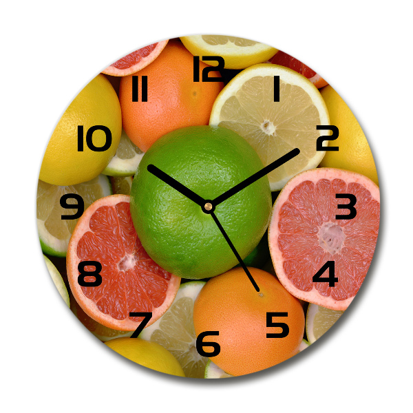 Round wall clock Citrus fruits