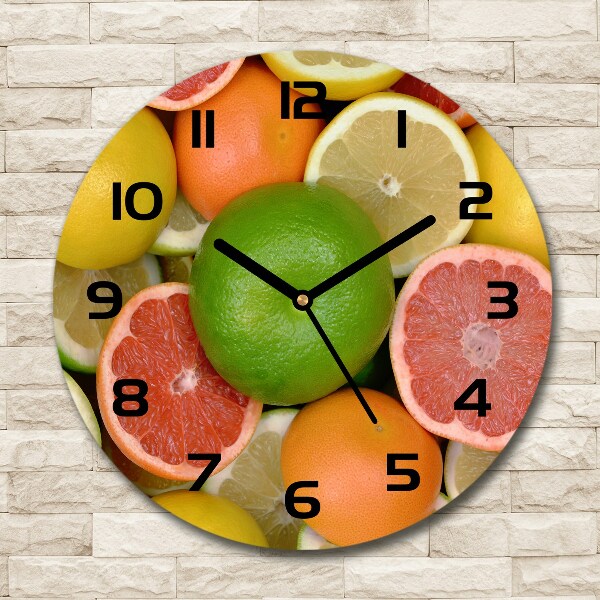 Round wall clock Citrus fruits