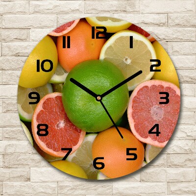 Round wall clock Citrus fruits