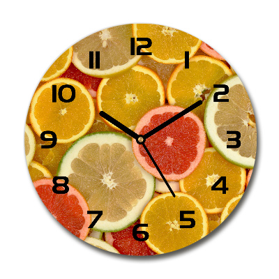 Round wall clock Citrus fruits