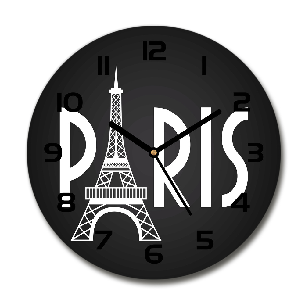 Round clock glass Paris