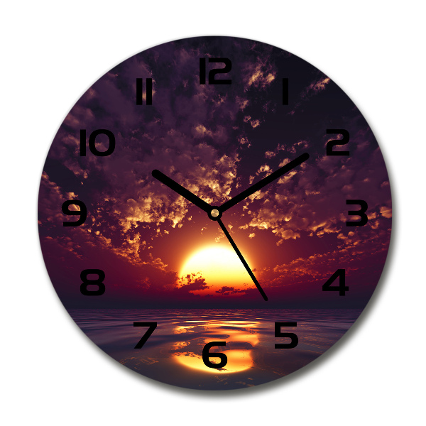 Round wall clock Sunset