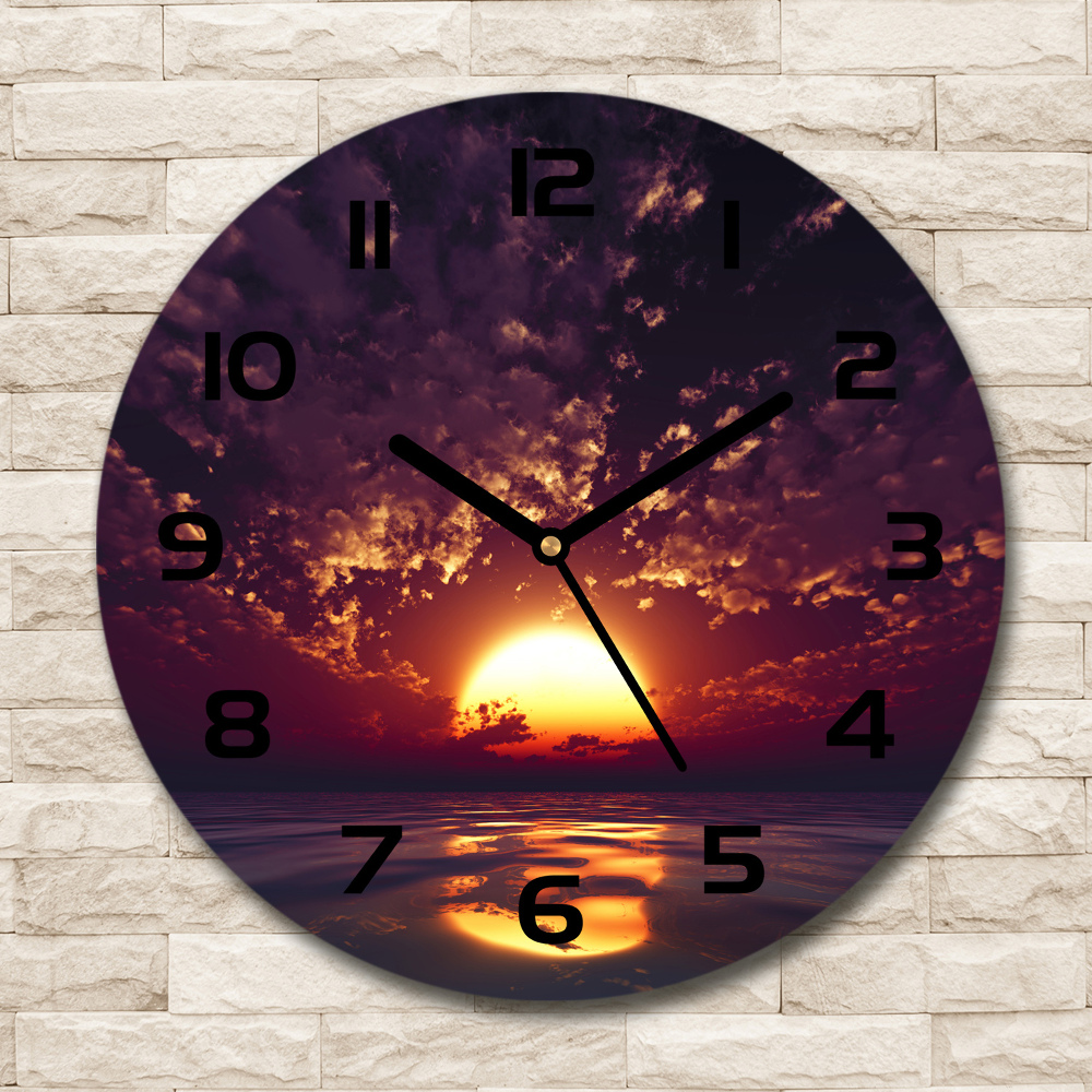 Round wall clock Sunset