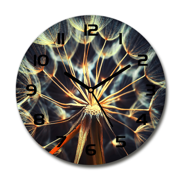 Round wall clock dandelions