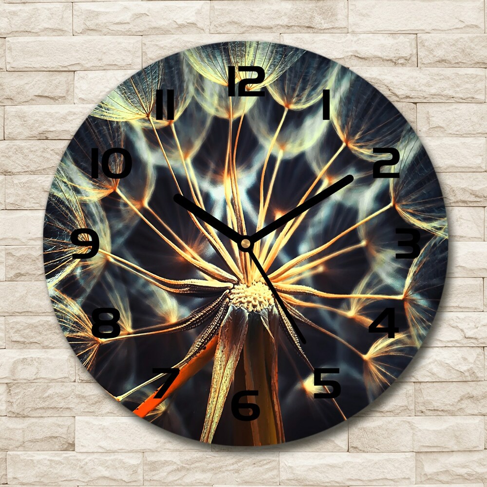 Round wall clock dandelions