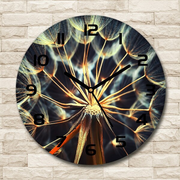 Round wall clock dandelions