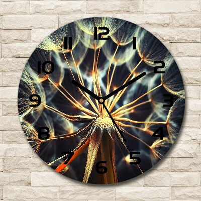 Round wall clock dandelions