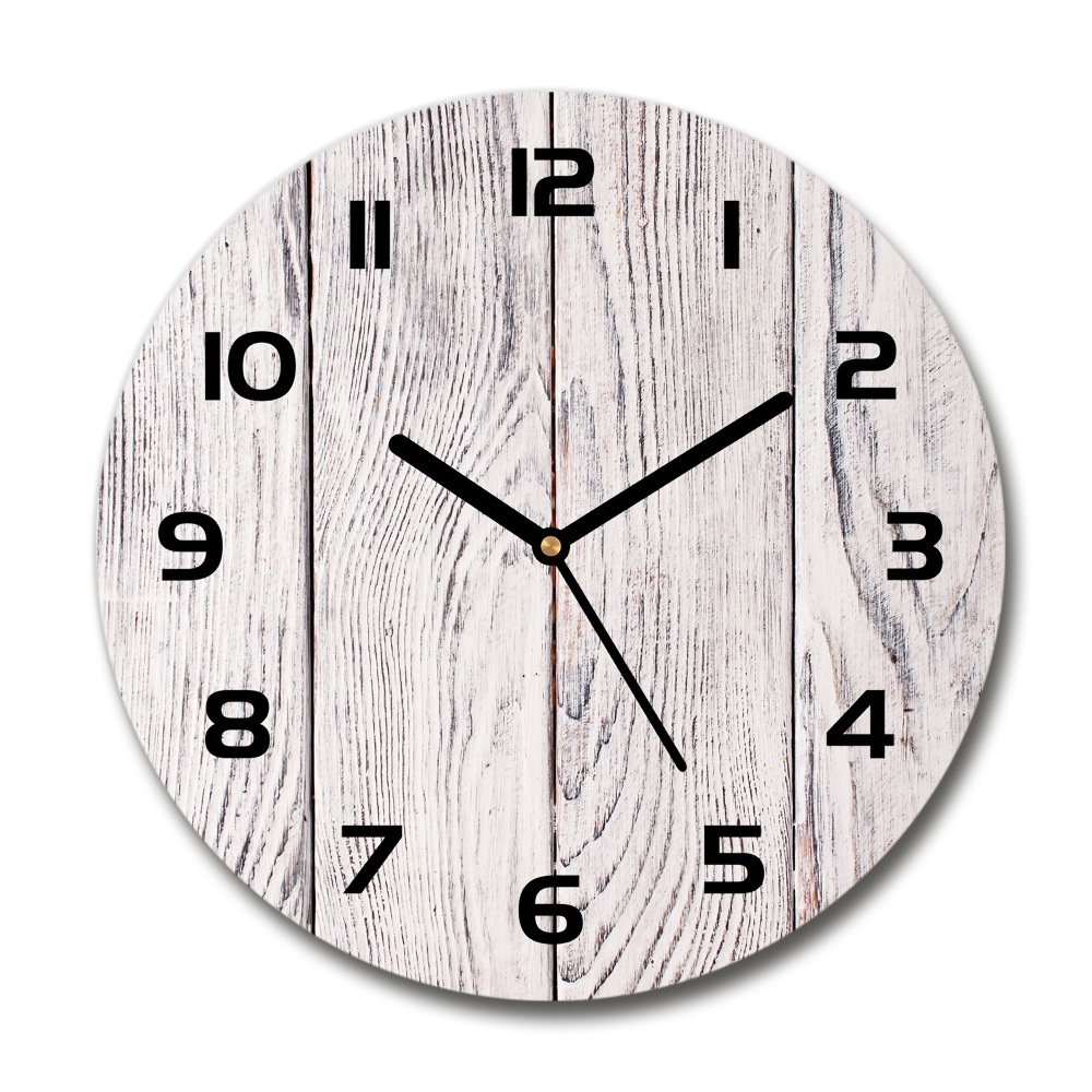 Round wall clock Wooden wall