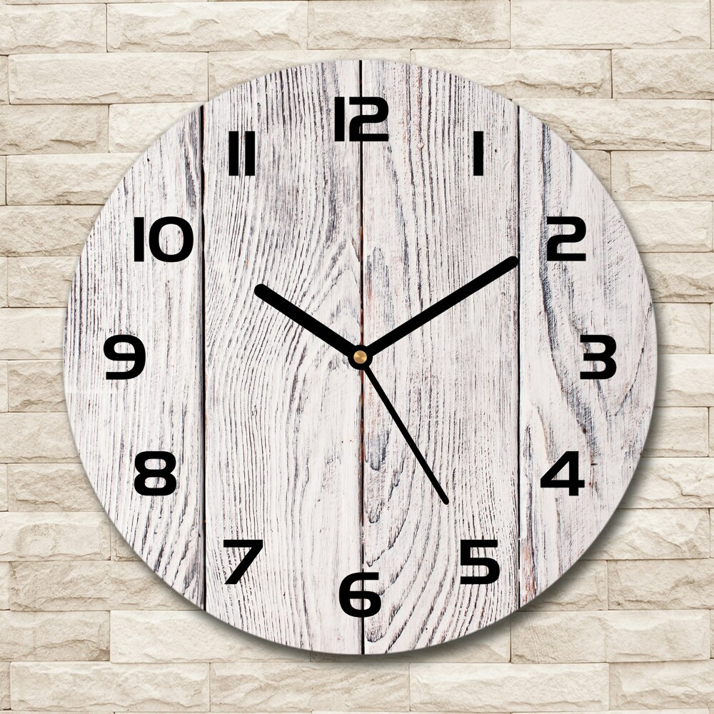 Round wall clock Wooden wall