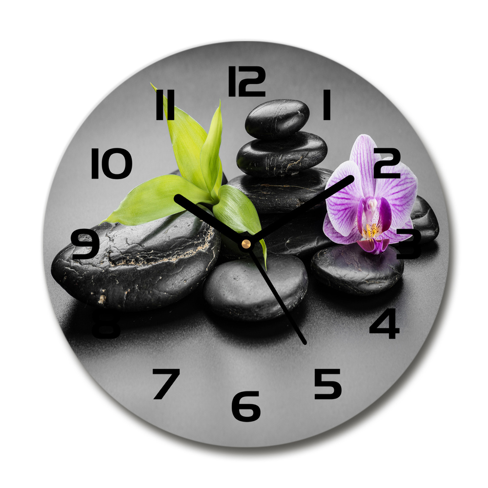 Round wall clock Zen stones