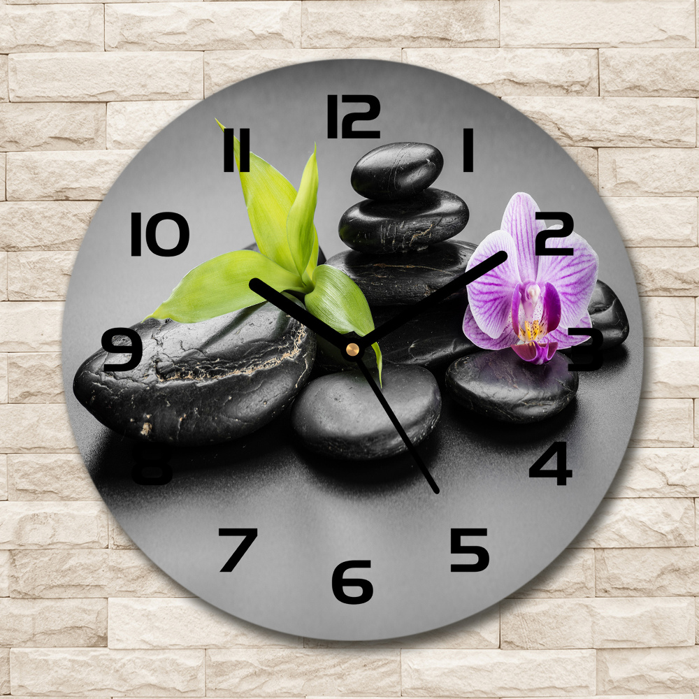 Round wall clock Zen stones