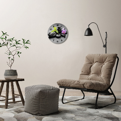 Round wall clock Zen stones