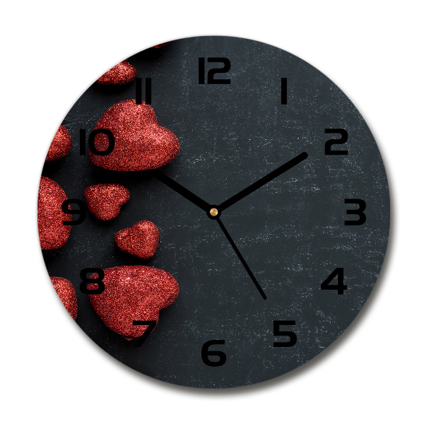 Round clock glass Hearts on the board