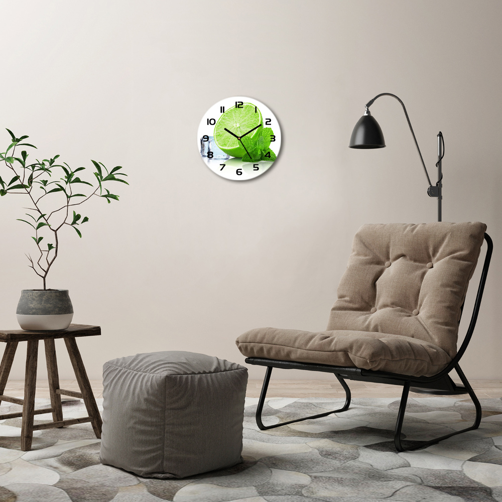 Round wall clock Ice lime