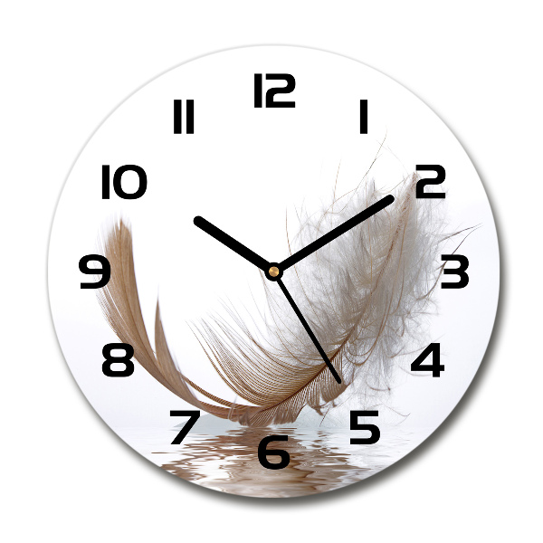 Round wall clock Feather on the water