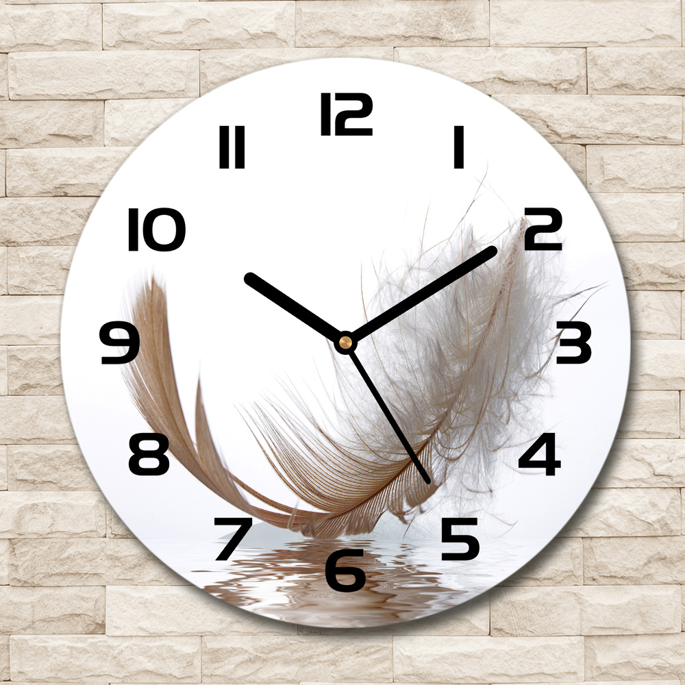 Round wall clock Feather on the water