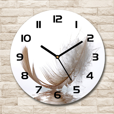 Round wall clock Feather on the water