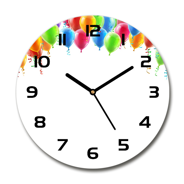 Round wall clock Colorful balloons