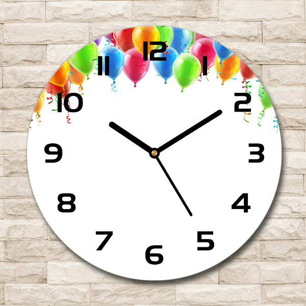Round wall clock Colorful balloons