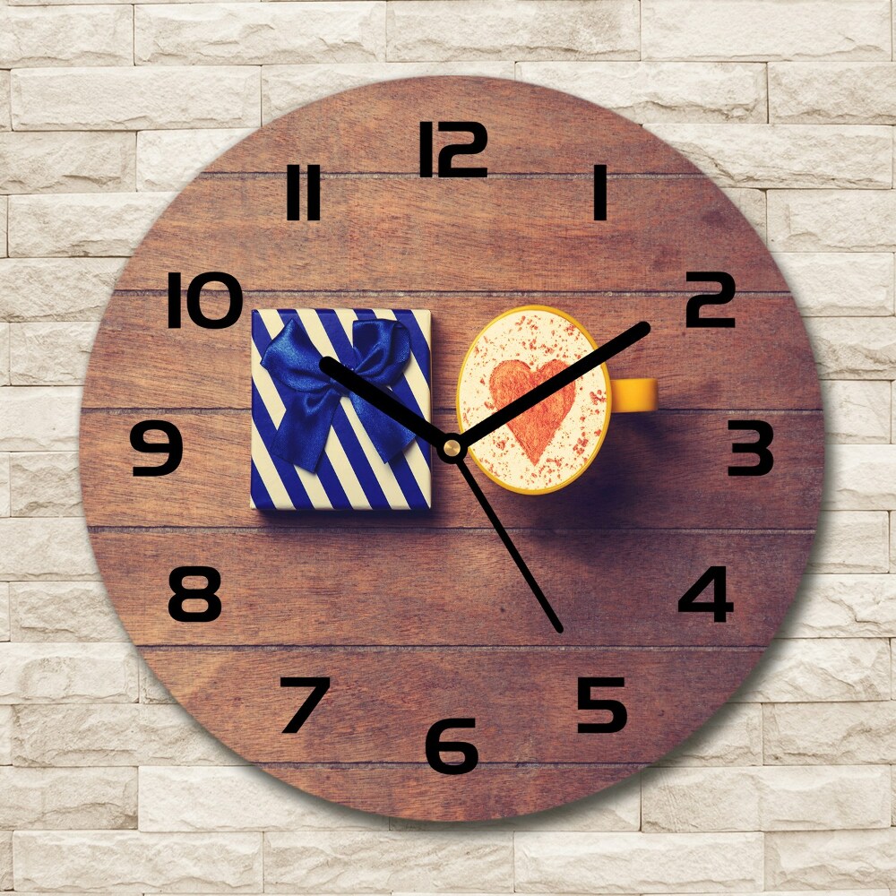 Round wall clock Coffee and gift