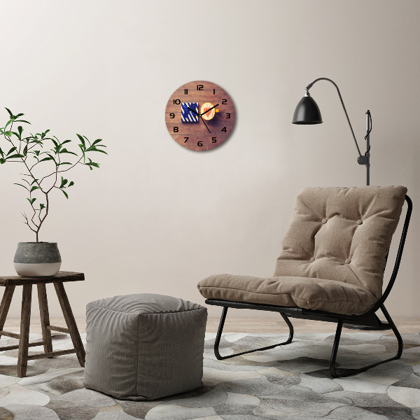 Round wall clock Coffee and gift