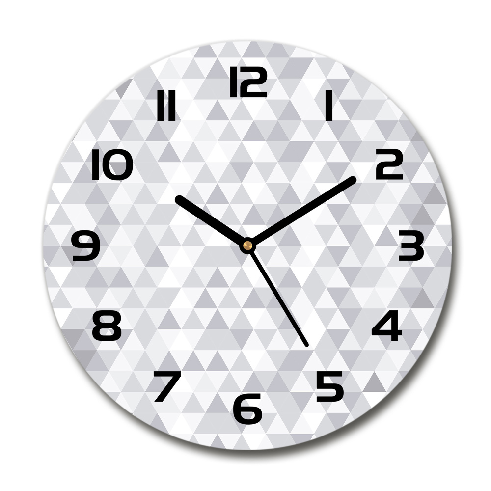 Round clock glass Gray triangles