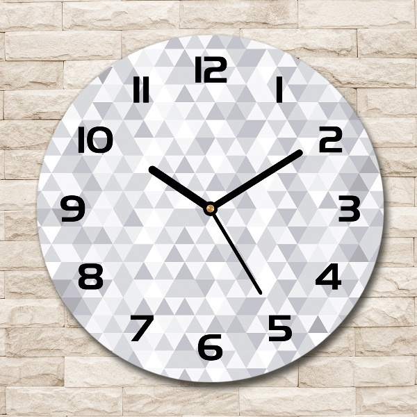 Round clock glass Gray triangles