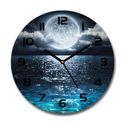 Round wall clock full moon