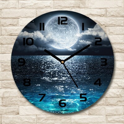 Round wall clock full moon